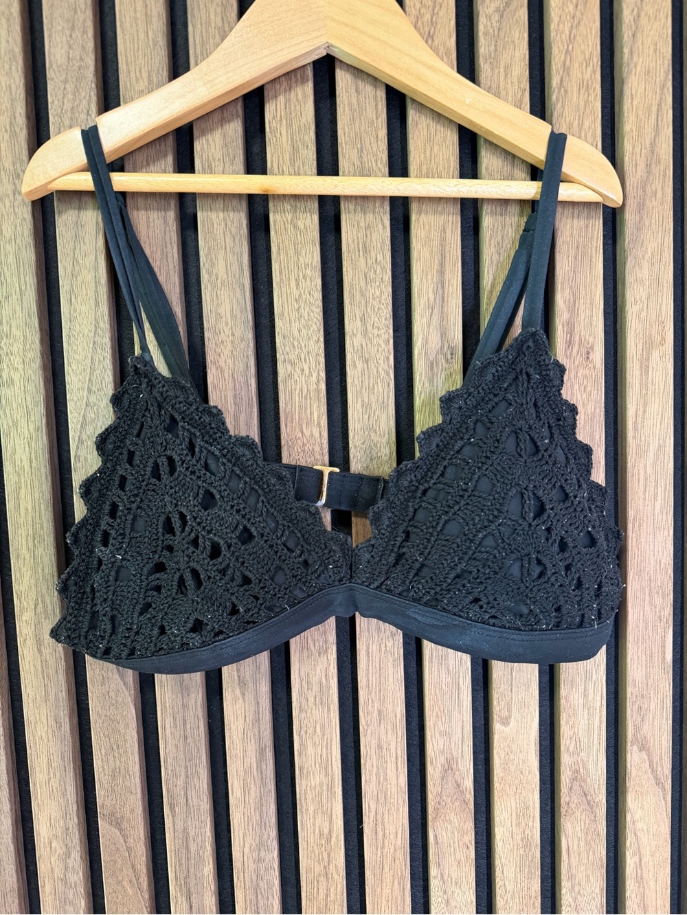 Xhilaration Black Crochet Bikini Top